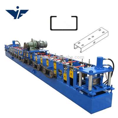 C Purlin Sheet Roll Forming Machine with hydraulic cutter