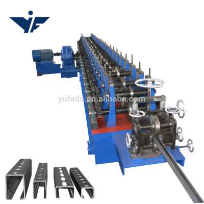 Chain transmission solar mounting bracket machine with hydraulic cutter