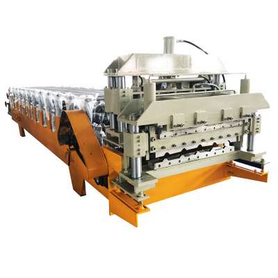 Customized sheet roof panel double layer roll forming machine for corrugated and trapezoid tile